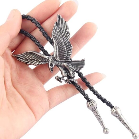 Native American Bolo Tie Rodeo Cowboy Leather - Picture 4 of 7